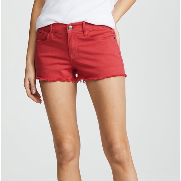 Frame Le Cutoff Shorts Vintage Red 25 - Picture 3 of 13